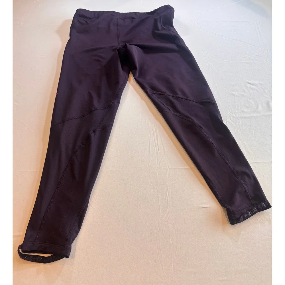 Nike Pro Hyperwarm Women Purple Stirrup Training Leggings AR4733-670 XL
